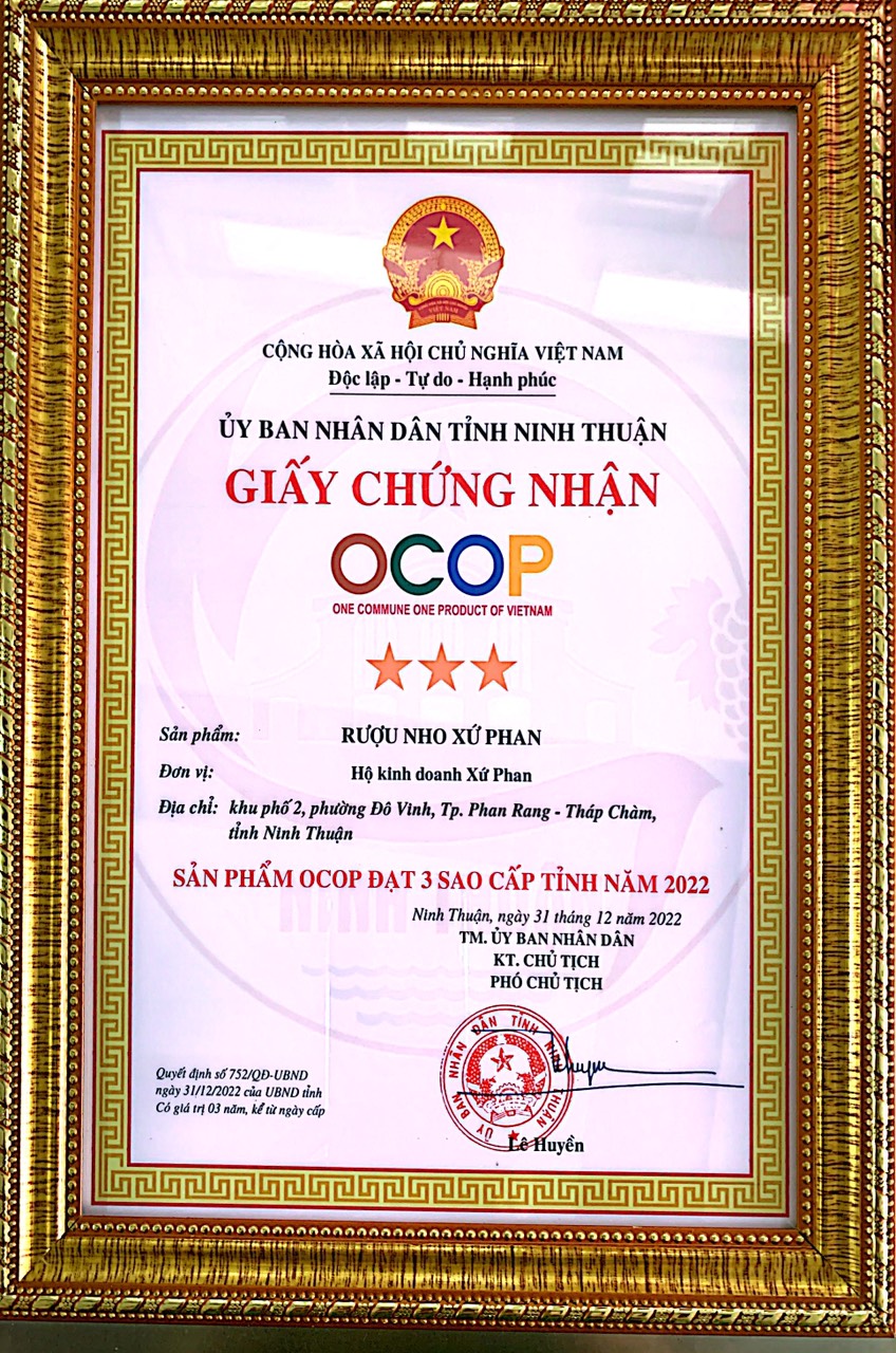 Giấy chứng nhận OCOP