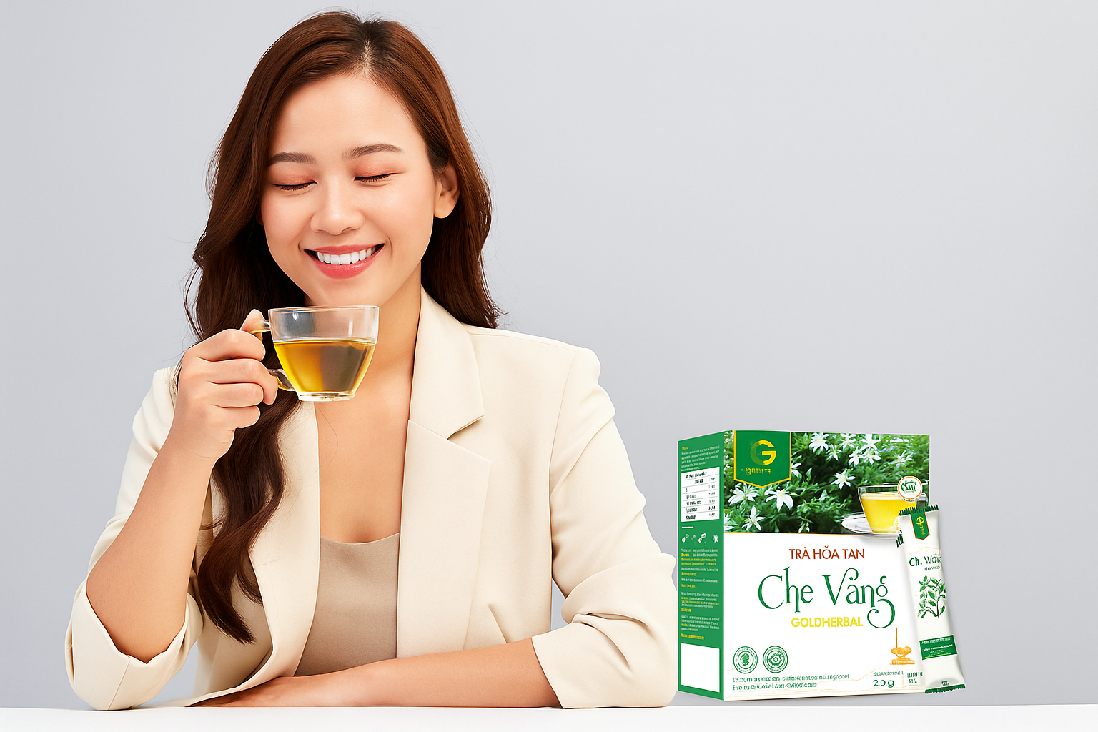 Gợi ý sản phẩm uy tín: Trà Hòa Tan Chè Vằng Gold Herbal